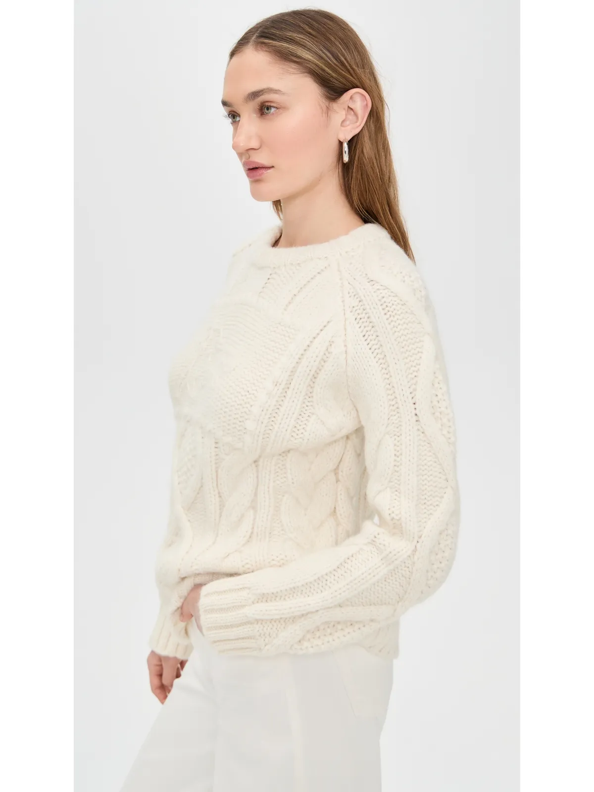 Lingua Franca Bjorn Alpaca Equestrian Crewneck Cream M - 画像4