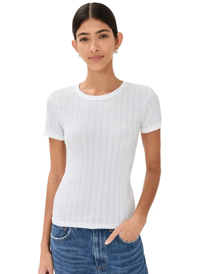 LESET Leset ポイントエル・ショートスリーブTシャツ ホワイトの商品画像