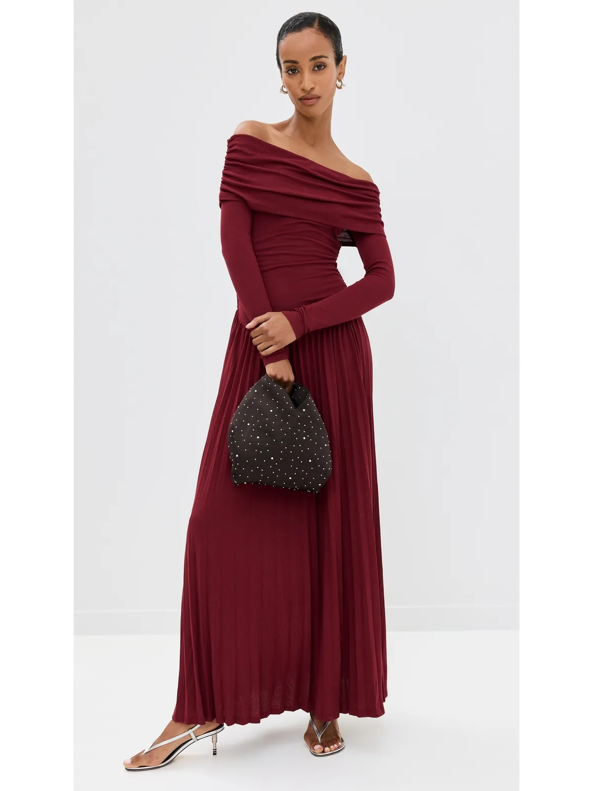 Lioness Field of Dreams Long Sleeve Maxi Dress Burgundy - 画像6