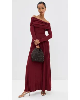 Lioness Field of Dreams Long Sleeve Maxi Dress Burgundy - サムネイル6