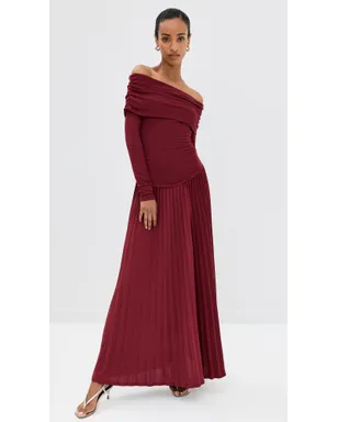 Lioness Field of Dreams Long Sleeve Maxi Dress Burgundy - サムネイル3