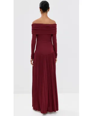 Lioness Field of Dreams Long Sleeve Maxi Dress Burgundy - サムネイル4