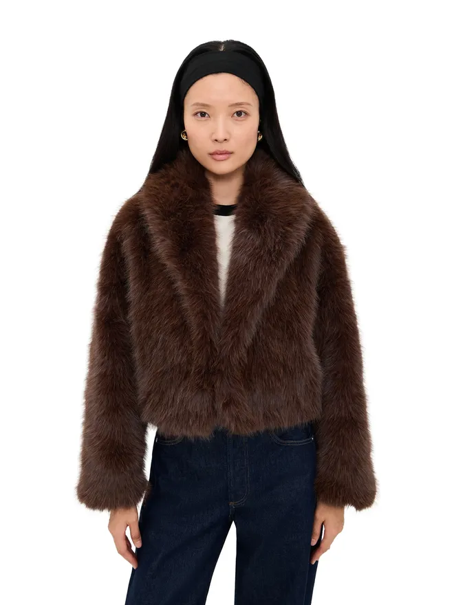 LIONESS ビンテージ Lioness マダム フェイクファー ジャケット チョコレートの商品画像