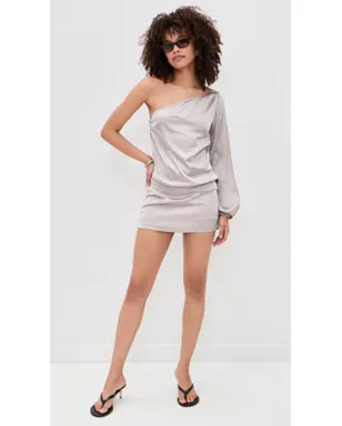 LIONESS MINI ドレス - Metallic Silver, grey. - サムネイル5