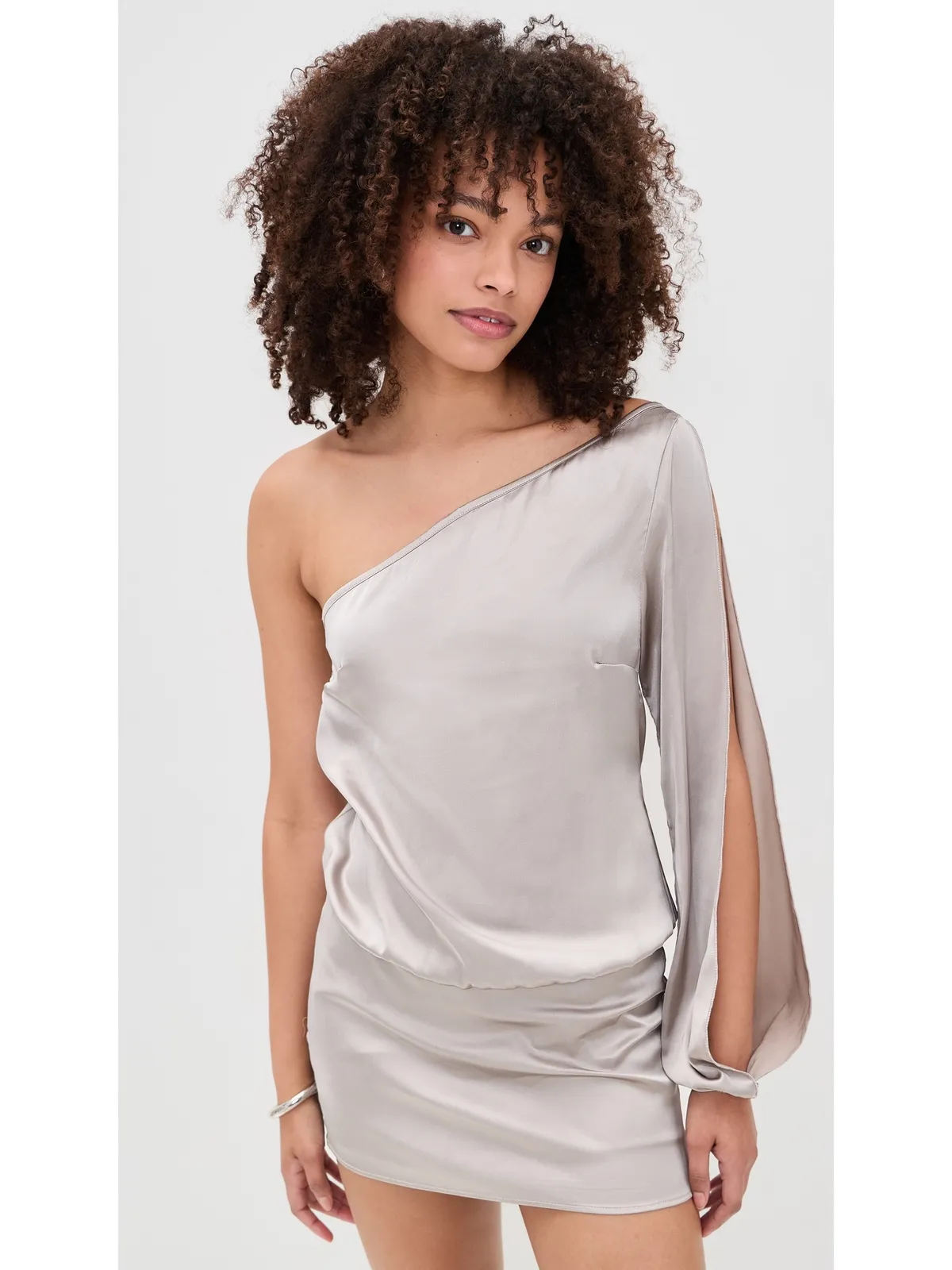 LIONESS MINI ドレス - Metallic Silver, grey. - 画像2