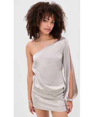 LIONESS MINI ドレス - Metallic Silver, grey. - サムネイル2