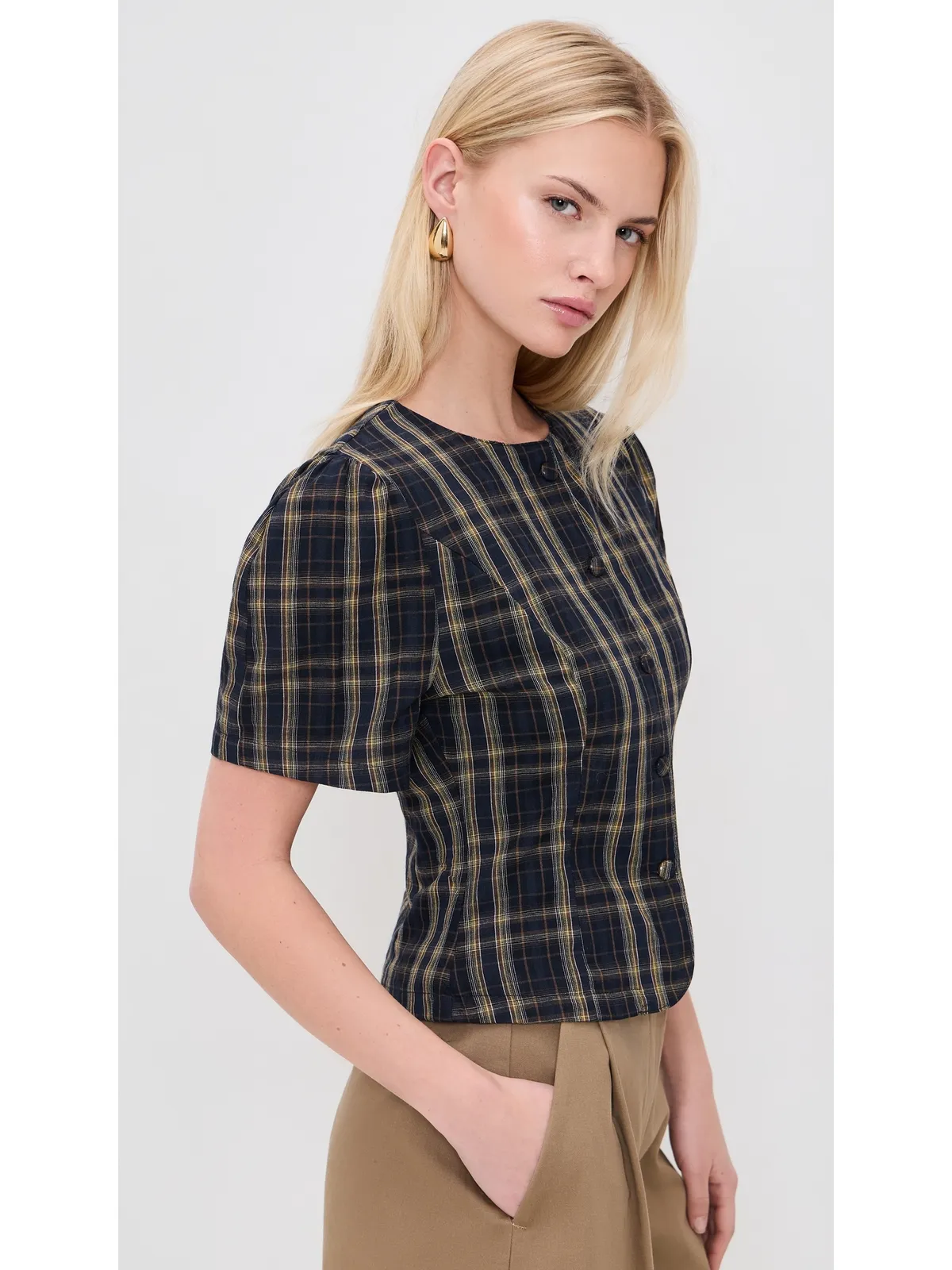 Lioness Femme Blouse ネイビー レモン柄 ブラウス - 画像4
