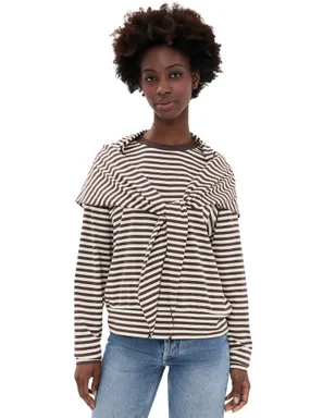 Lioness Olsen ロングスリーブTシャツ ダークチョコレートストライプ - サムネイル1