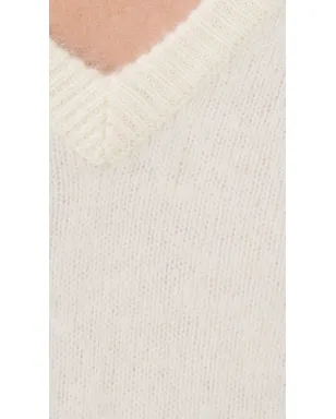 LISA YANG Lovisa カシミア Tシャツ クリーム ブラッシュド - サムネイル6