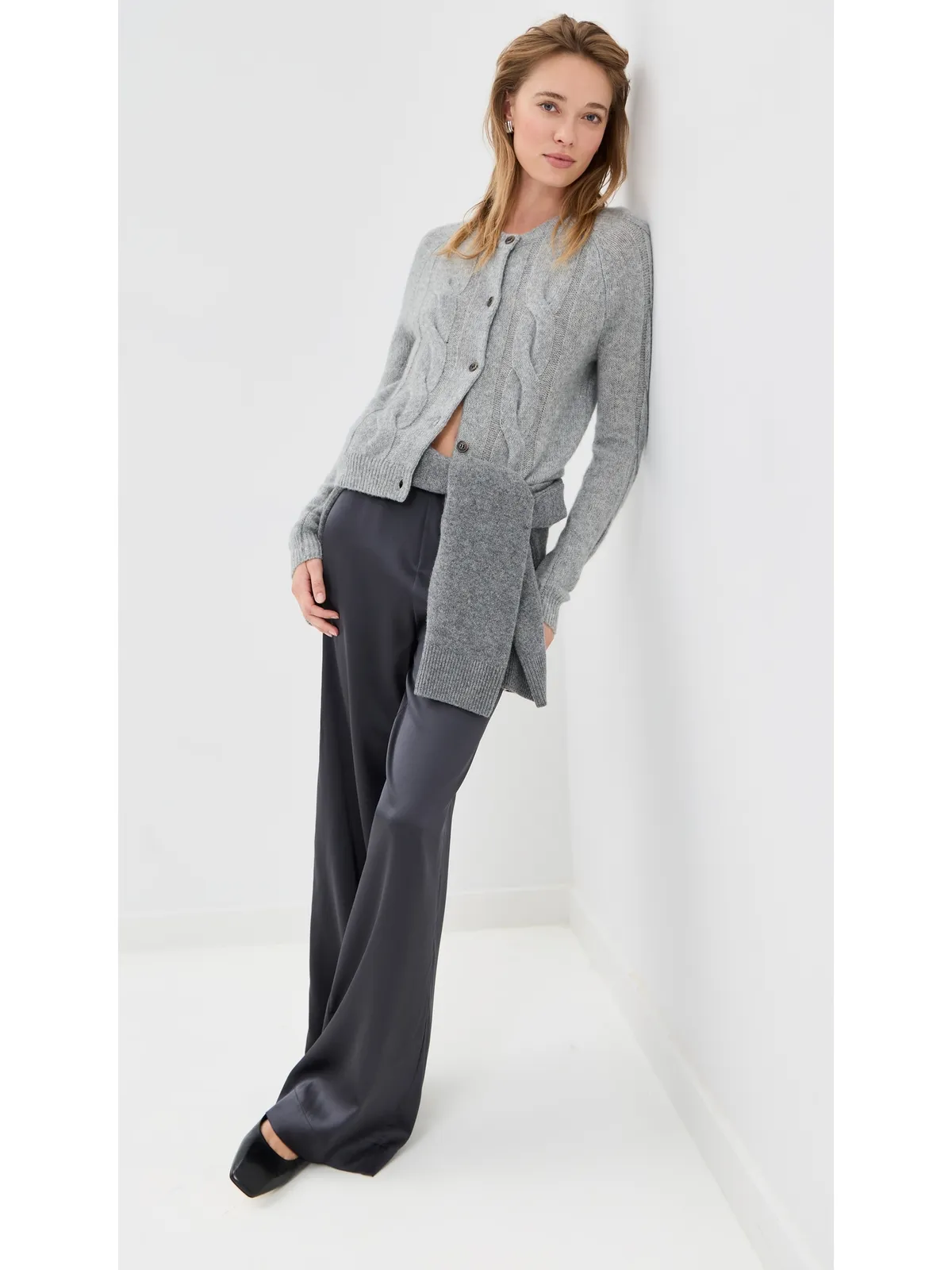 LISA YANG Gwyneth Cashmere Cardigan Cloudy - 画像5