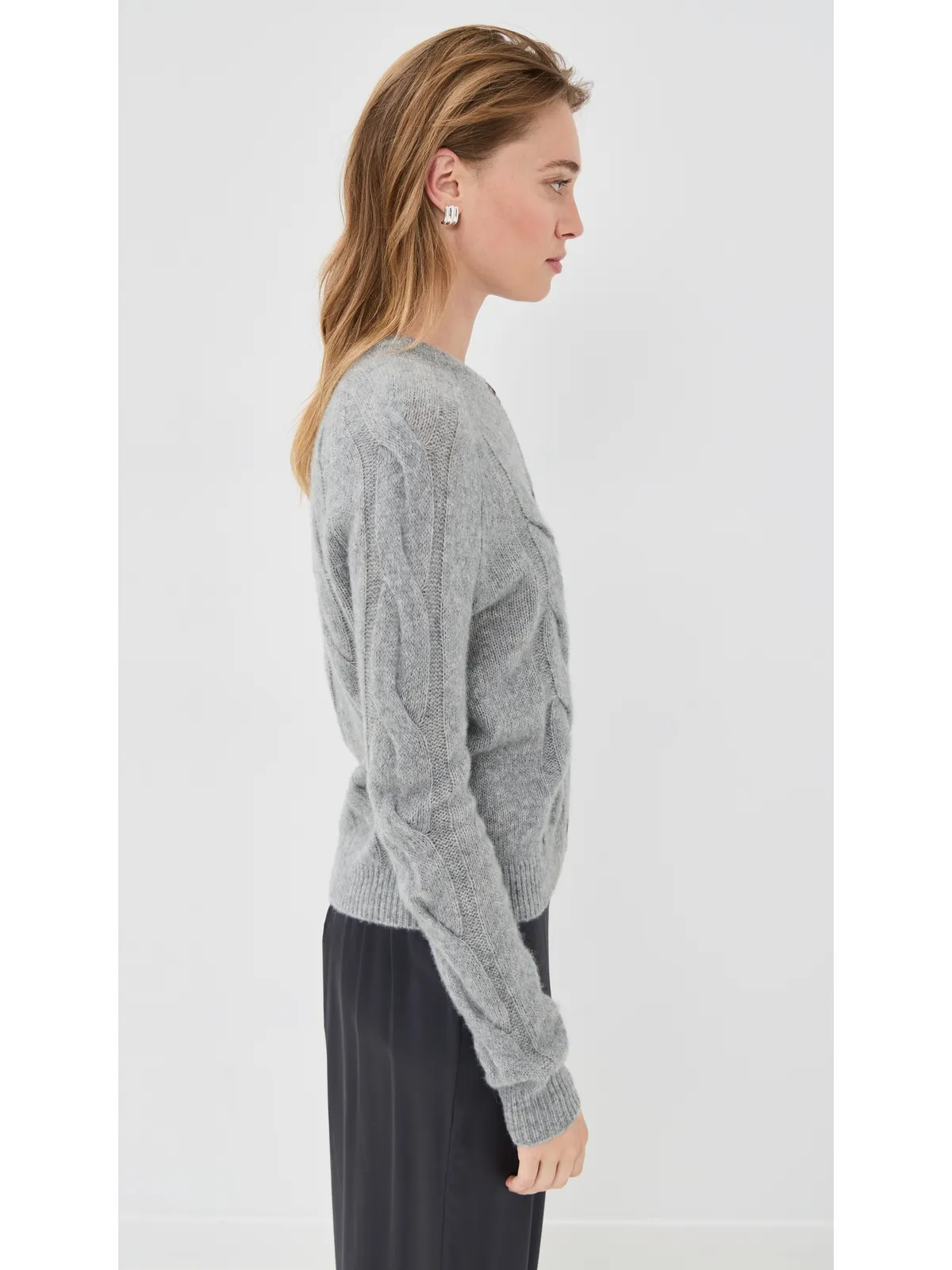 LISA YANG Gwyneth Cashmere Cardigan Cloudy - 画像4