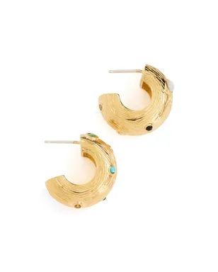 Lizzie Fortunato Kahlo Hoops ゴールド フープピアス - サムネイル1