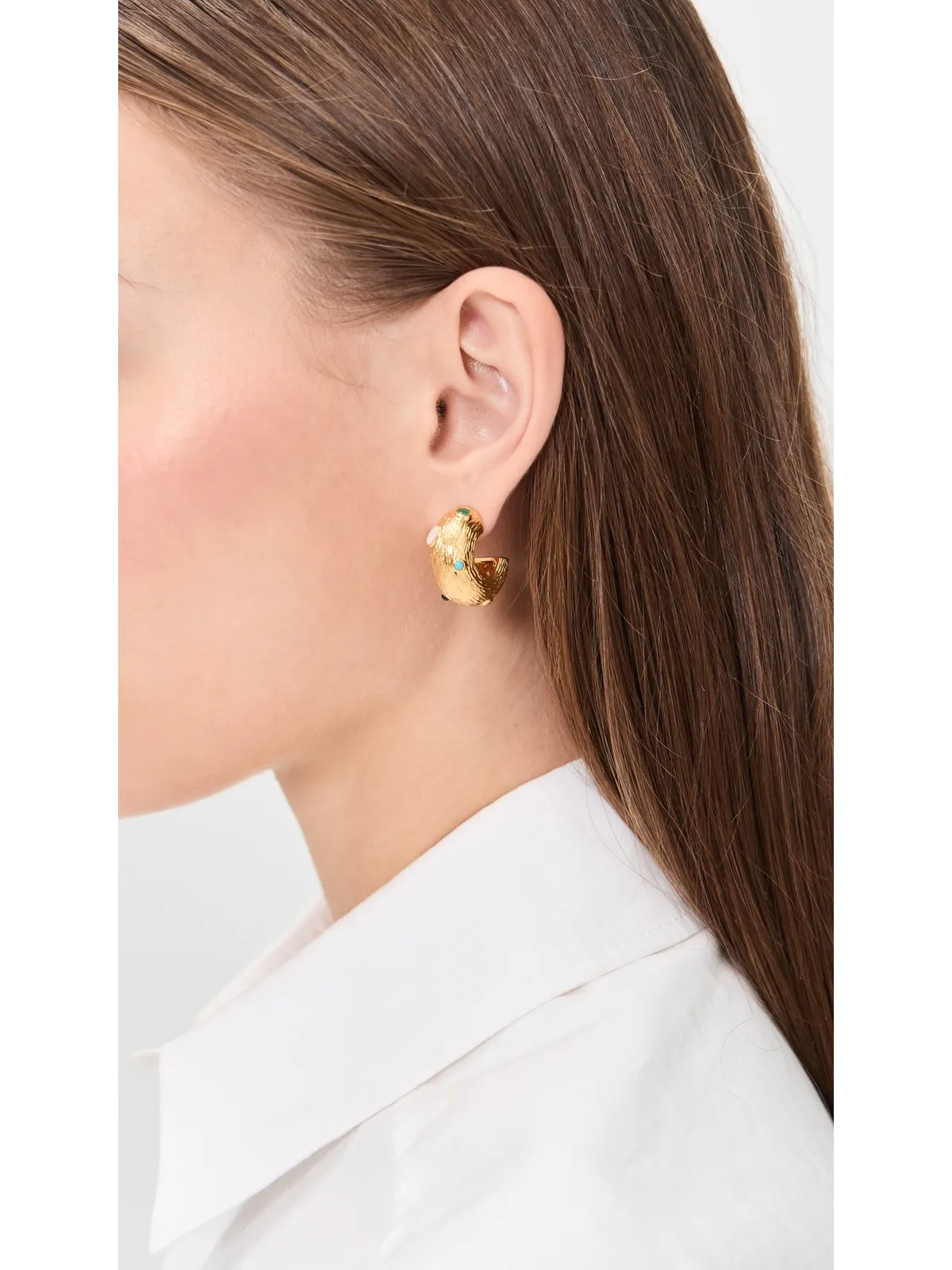 Lizzie Fortunato Kahlo Hoops ゴールド フープピアス - 画像3