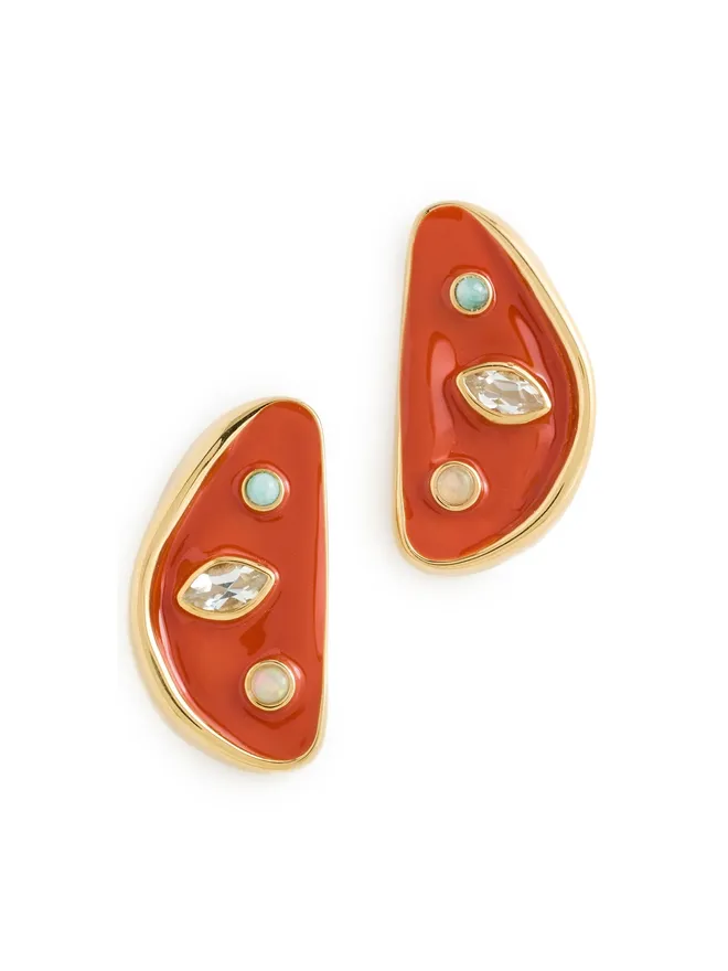 Lizzie Fortunato Lizzie Fortunato Isola スタッドピアス（Melon Red）の商品画像