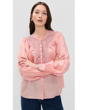 LoveShackFancy Carine Top Pink Nude - サムネイル2