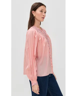 LoveShackFancy Carine Top Pink Nude - サムネイル4