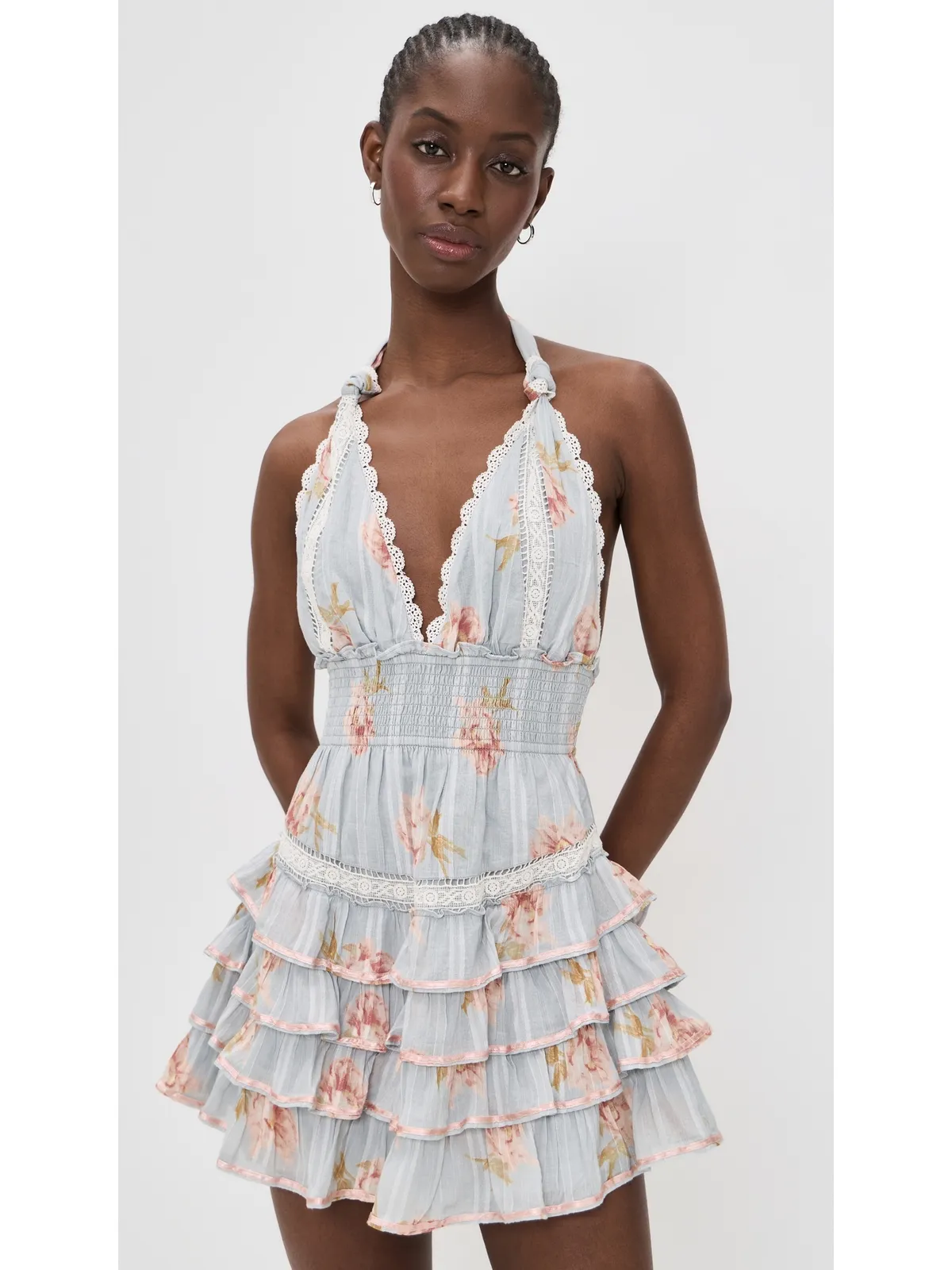 LoveShackFancy Kerch ミニドレス ラスティックスカイ - 画像2