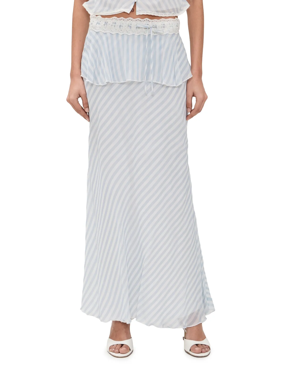 LoveShackFancy Sylette Maxi Skirt ラリアットブルー - 画像1