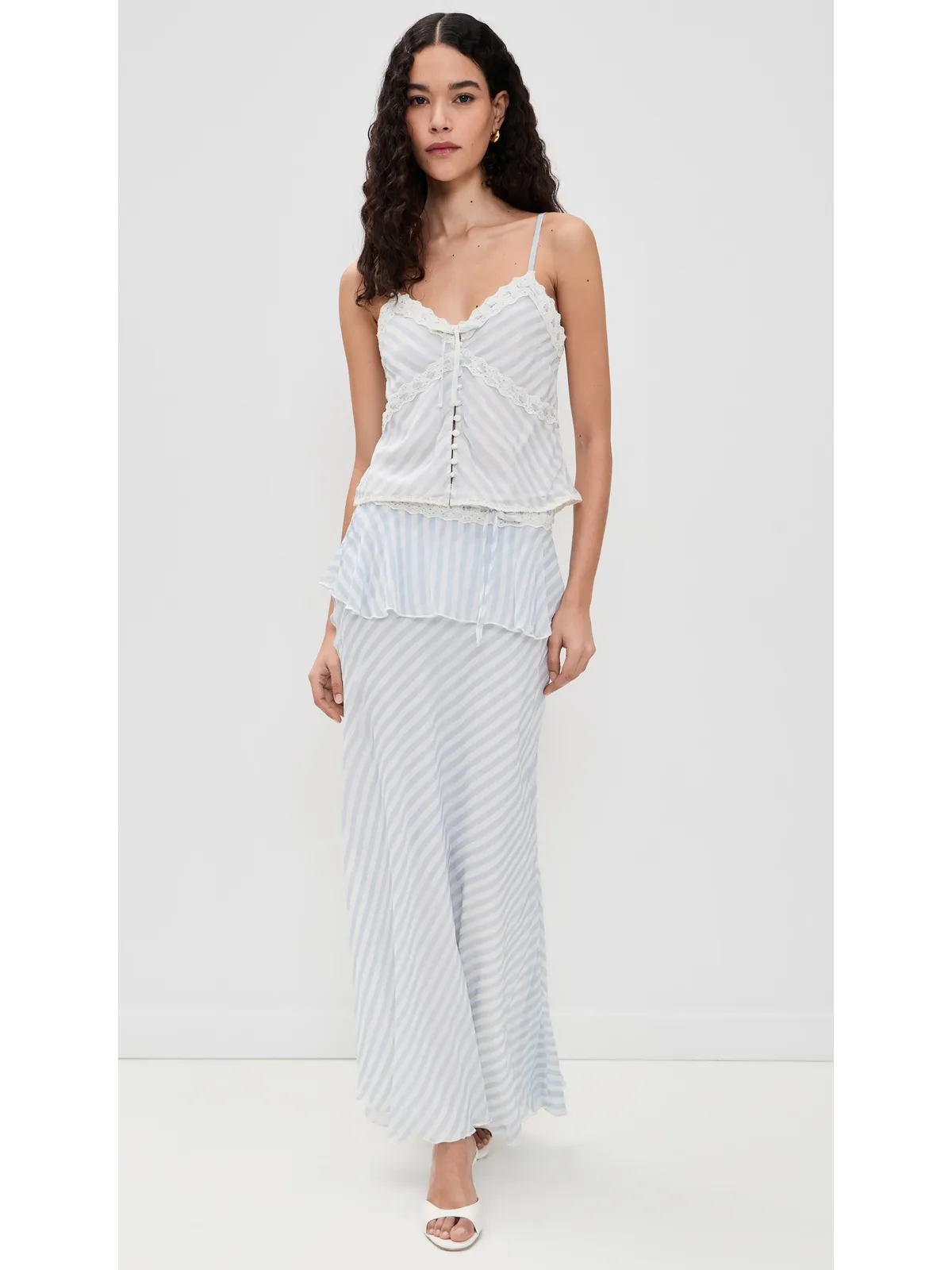LoveShackFancy Sylette Maxi Skirt ラリアットブルー - 画像5