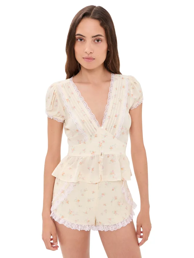 LoveShackFancy LoveShackFancy Bondy Top Lemon Hazeの商品画像
