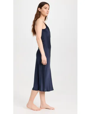 Lunya 洗えるシルク バイアス・スリップドレス ディープブルー - サムネイル4