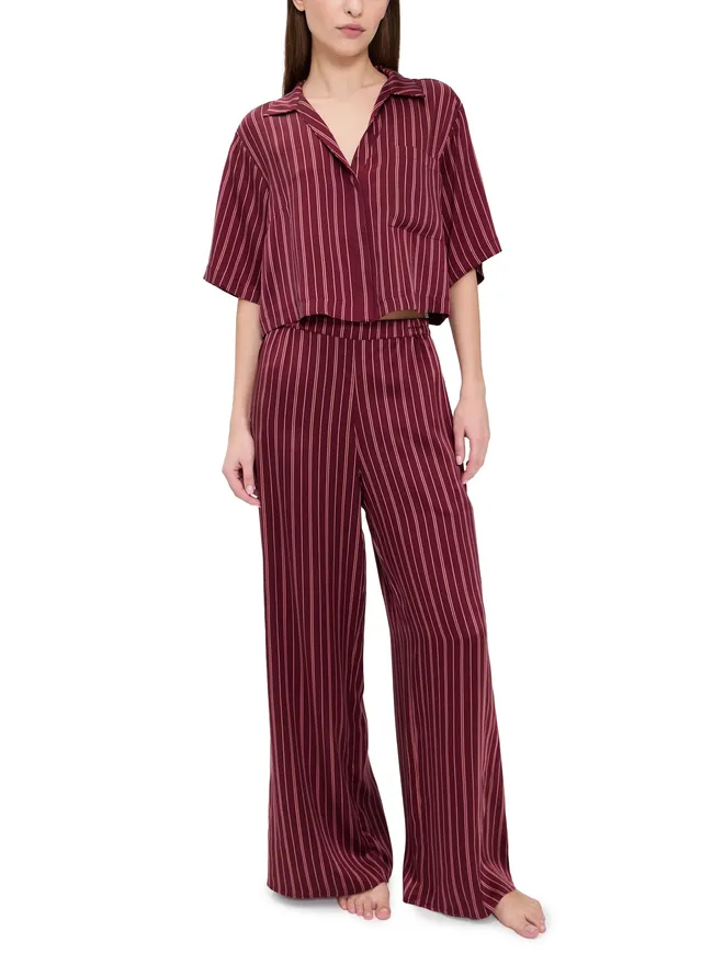 LUNYA Lunya 洗えるシルク ハイライズパンツセット（Currant Veil Stripe）の商品画像