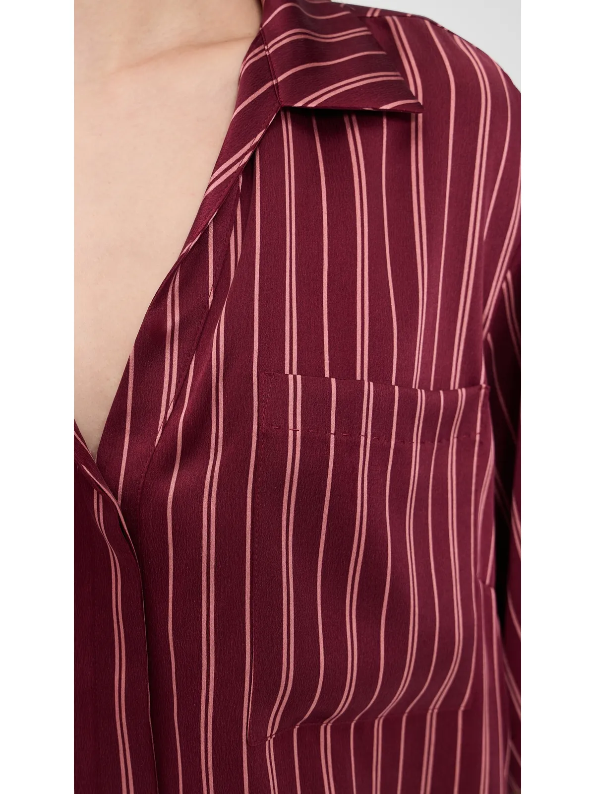 Lunya 洗えるシルク ハイライズパンツセット（Currant Veil Stripe） - 画像6