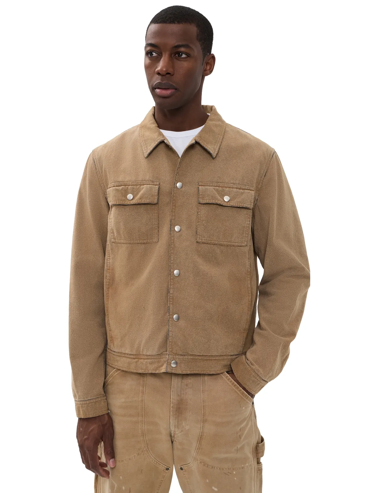 MM6 Maison Margiela フェイクスウェード スポーツジャケット サンド 46 - 画像1
