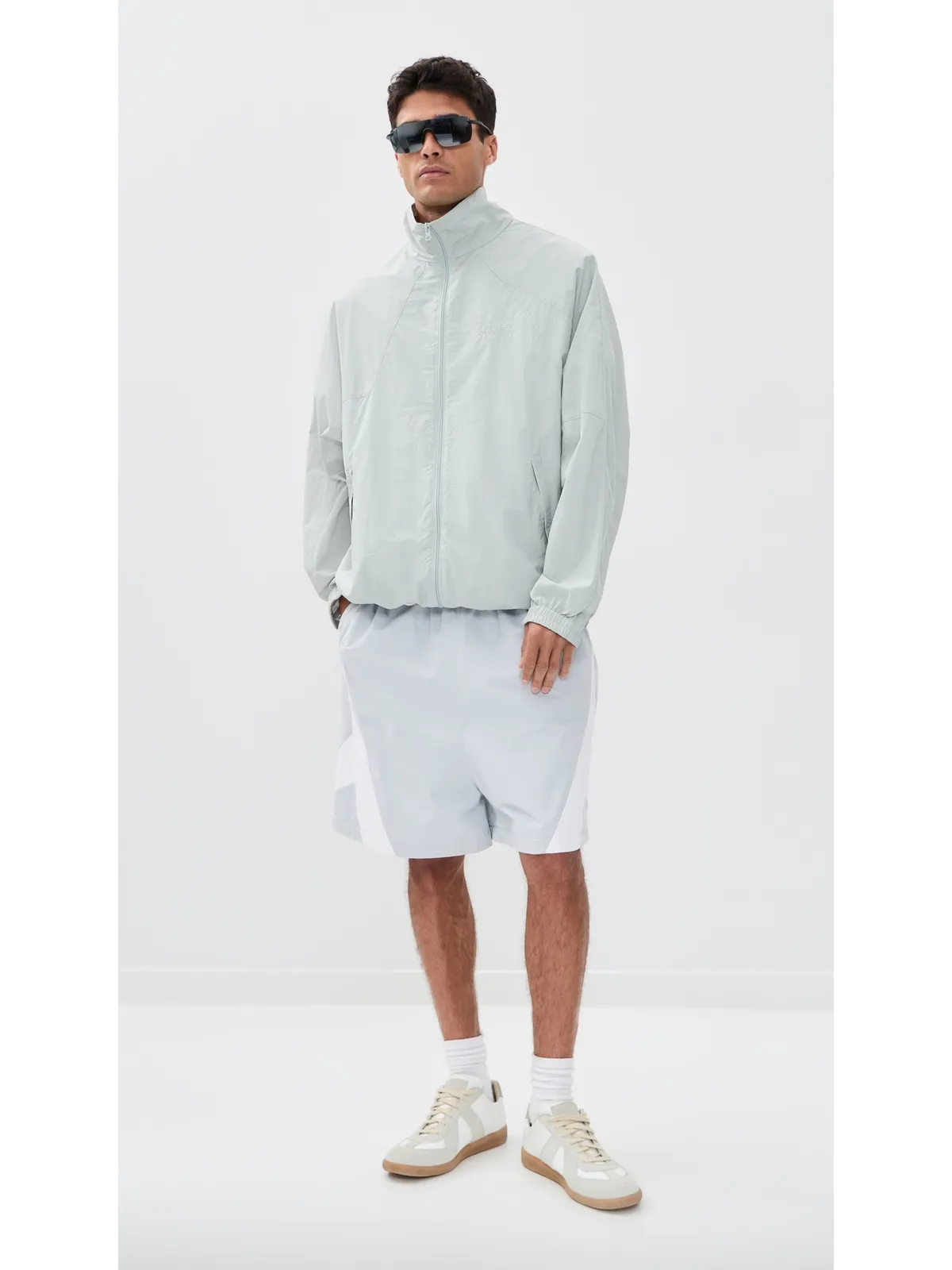 MM6 Maison Margiela ウィンドブレーカー ジャケット セージグレー - 画像5