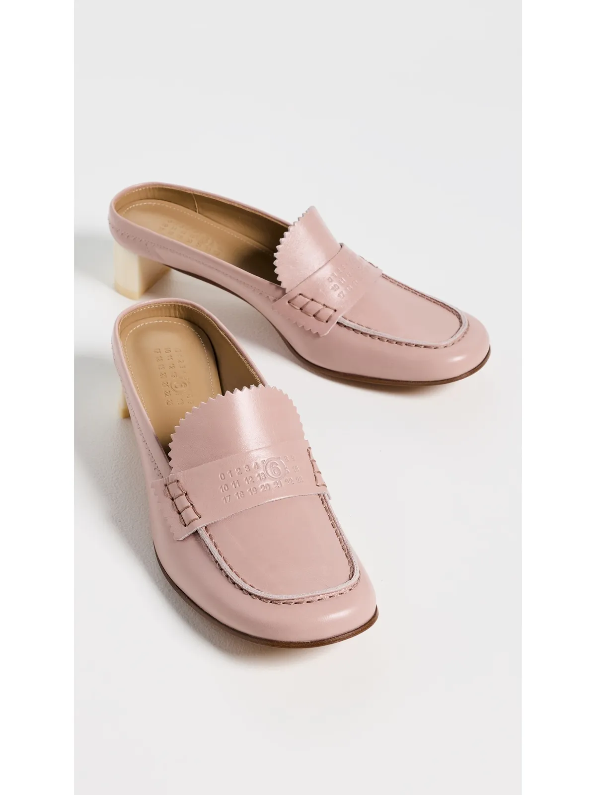 MM6 Maison Margiela レザー スリッパ - 画像5