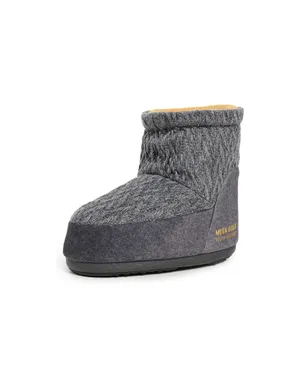 Moon Boot アイコン ロー ノーレース ニット ブーツ グレー - サムネイル1