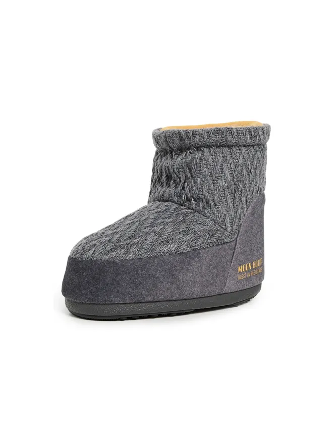 MOON BOOT Moon Boot アイコン ロー ノーレース ニット ブーツ グレーの商品画像