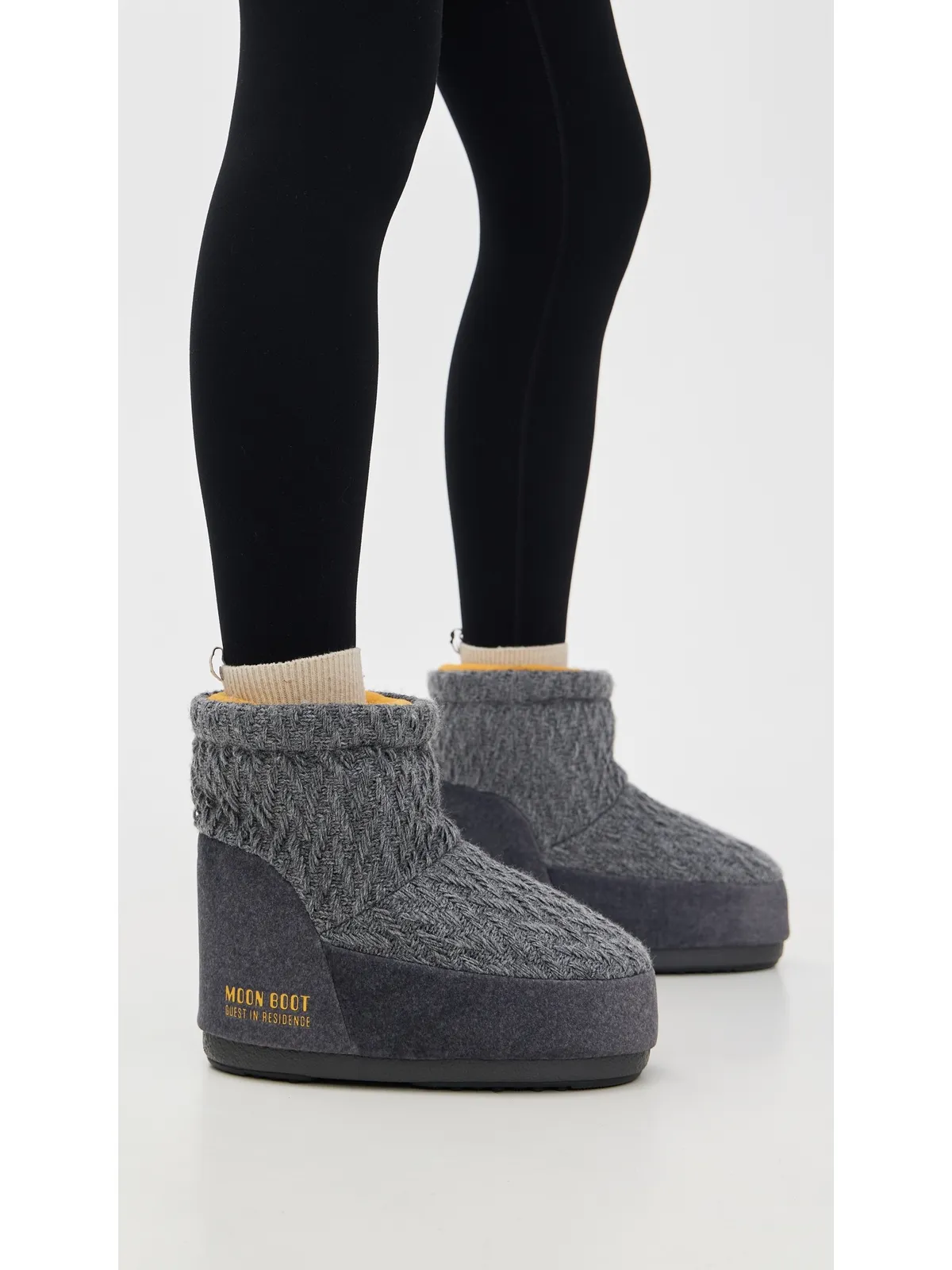 Moon Boot アイコン ロー ノーレース ニット ブーツ グレー - 画像3