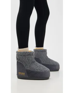 Moon Boot アイコン ロー ノーレース ニット ブーツ グレー - サムネイル3