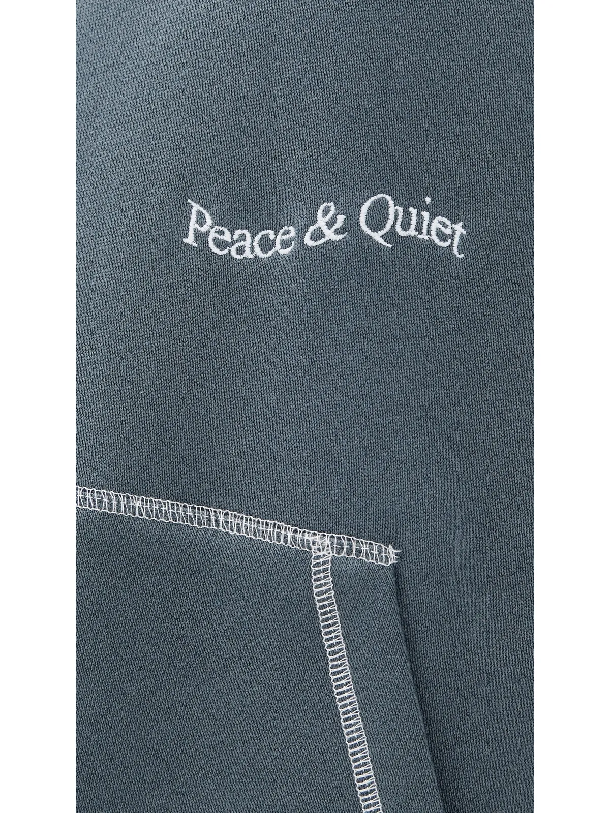 Museum of Peace and Quiet ワードマーク リバースステッチ フーディ - 画像6