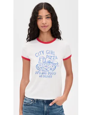 MOTHER プチ ザ・リル・グディー リンガーTシャツ シティガール ピザ - サムネイル2