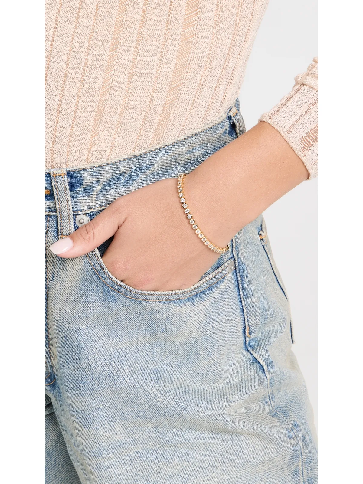 Madewell テニスコレクション ベゼルセット クリスタル ブレスレット - 画像3
