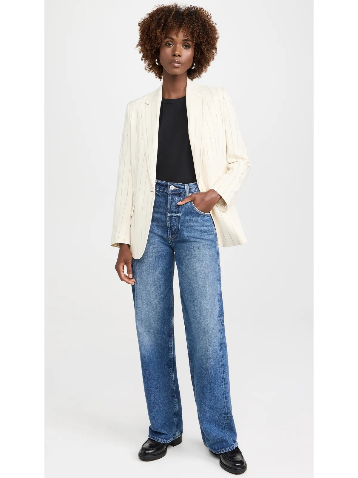 Madewell パーフェクト クルーネック ティー ジェットブラック - 画像5