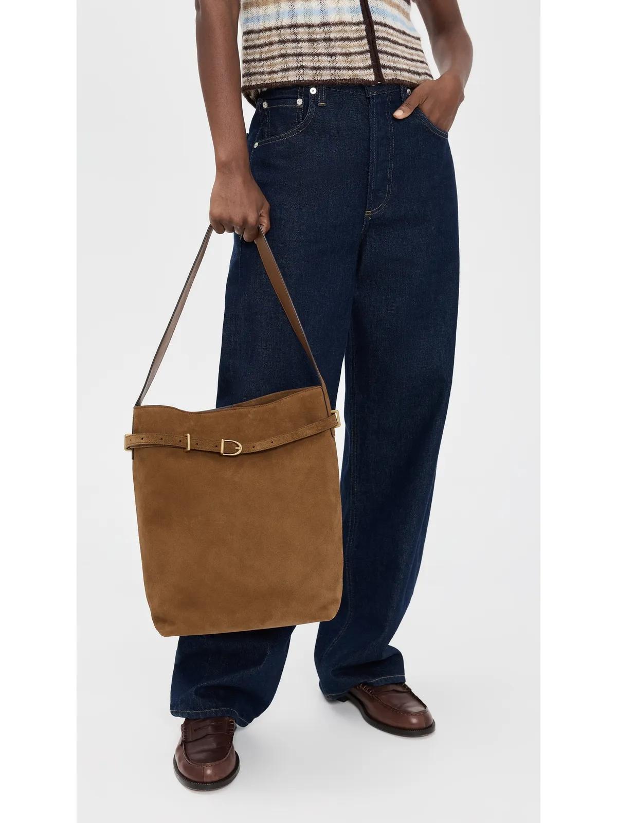 Madewell ベルテッド バケット トート（スエード／Dried Acorn） - 画像3