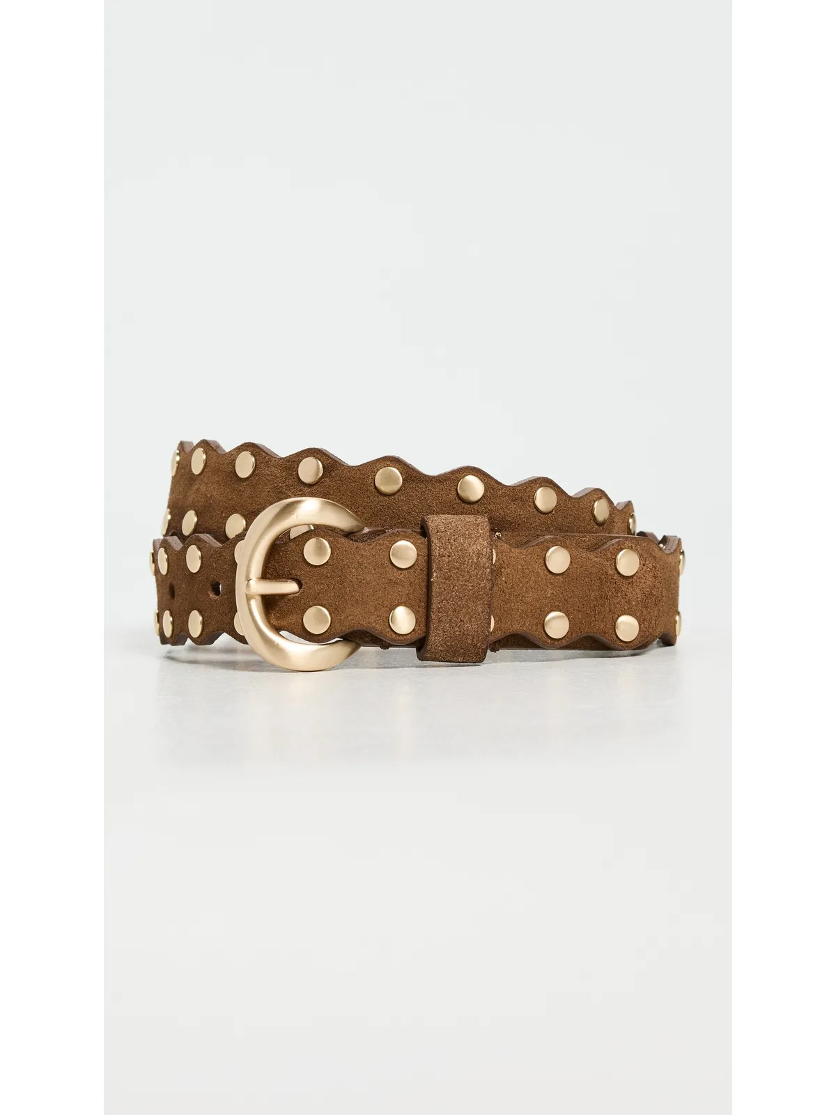 Madewell スタッズ付きスカラップエッジスエードベルト - 画像2