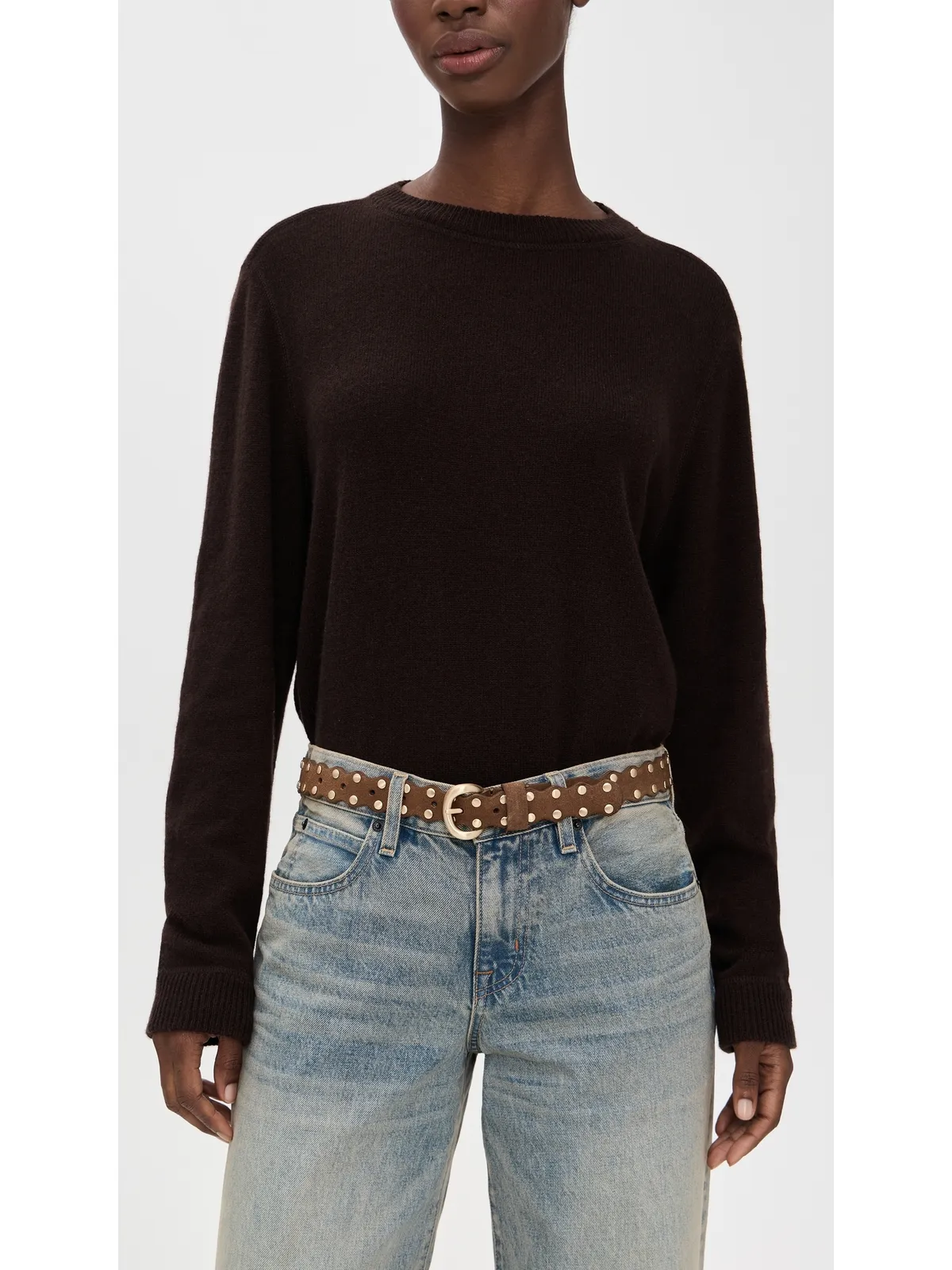 Madewell スタッズ付きスカラップエッジスエードベルト - 画像3