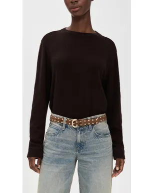 Madewell スタッズ付きスカラップエッジスエードベルト - サムネイル3