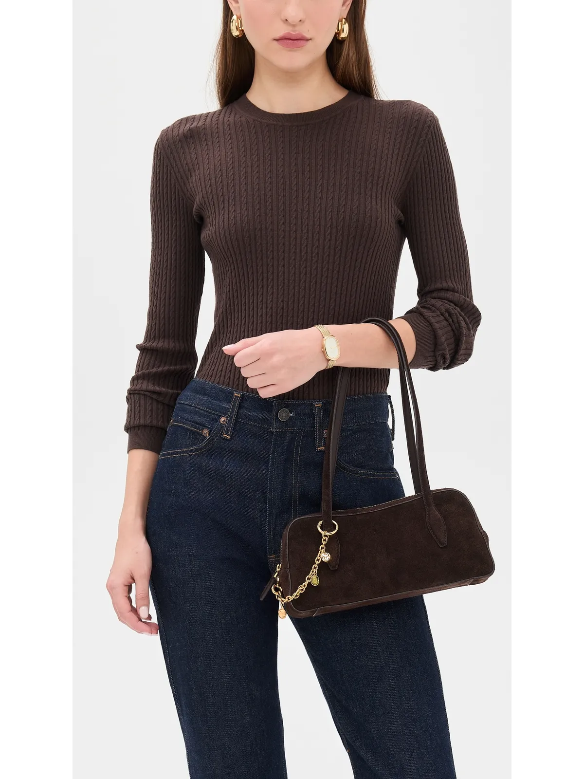 Madewell スエード ミニチャーム ショルダーバッグ - 画像3