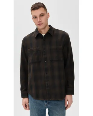 Madewell 長袖フランネル ワークシャツ ブリッシュド オンブレ チェック - サムネイル2