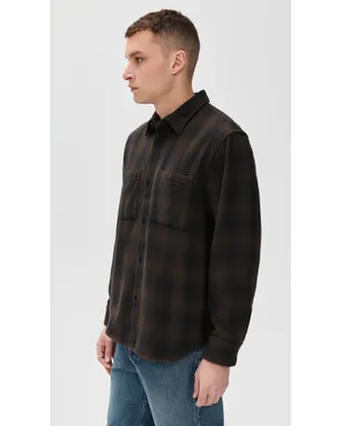 Madewell 長袖フランネル ワークシャツ ブリッシュド オンブレ チェック - サムネイル4