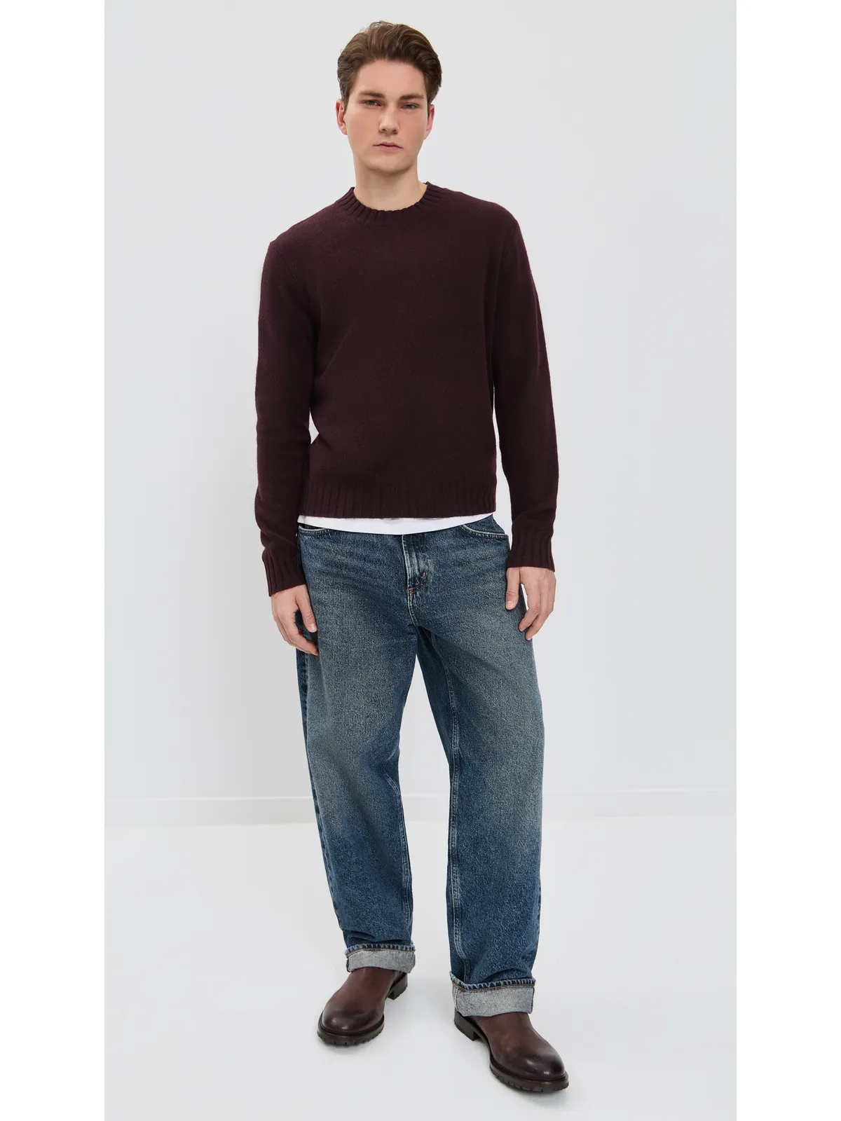 Madewell ウール クルーネック セーター ディープワイン - 画像5