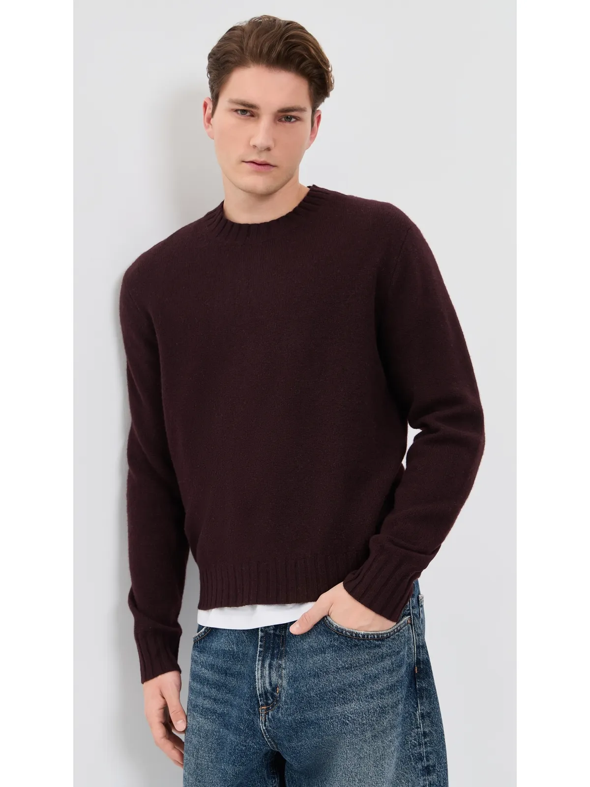 Madewell ウール クルーネック セーター ディープワイン - 画像2