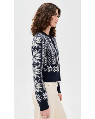 Madewell フェアアイル柄カーディガンジャケット ネイビー/アイボリー - サムネイル4