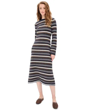 Madewell セータードレス ブルーストライプ ミディ丈 - サムネイル1