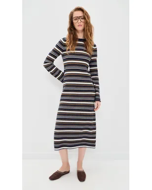 Madewell セータードレス ブルーストライプ ミディ丈 - サムネイル2